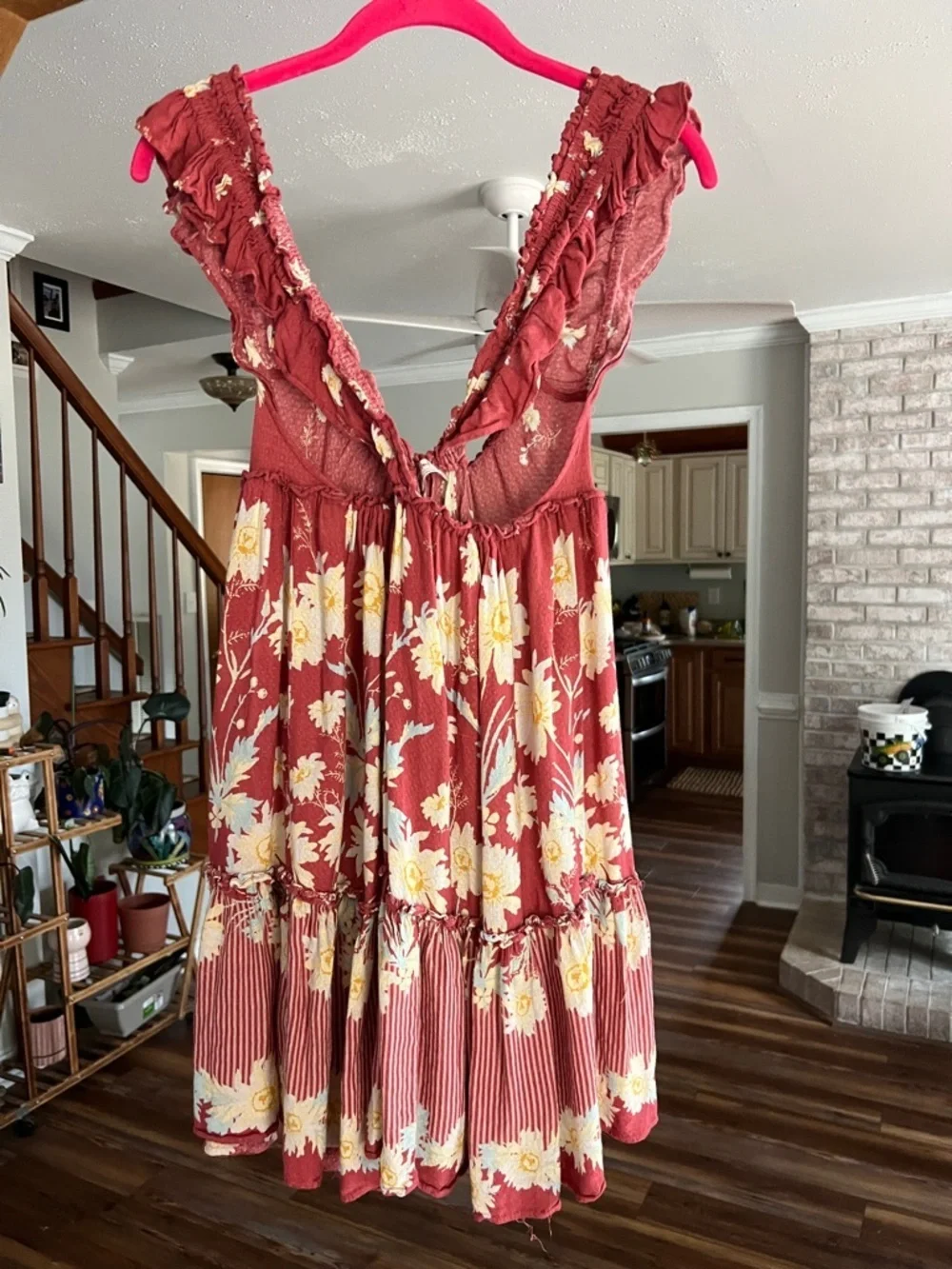 Free People Bali Slip Dress with Floral Design Small
